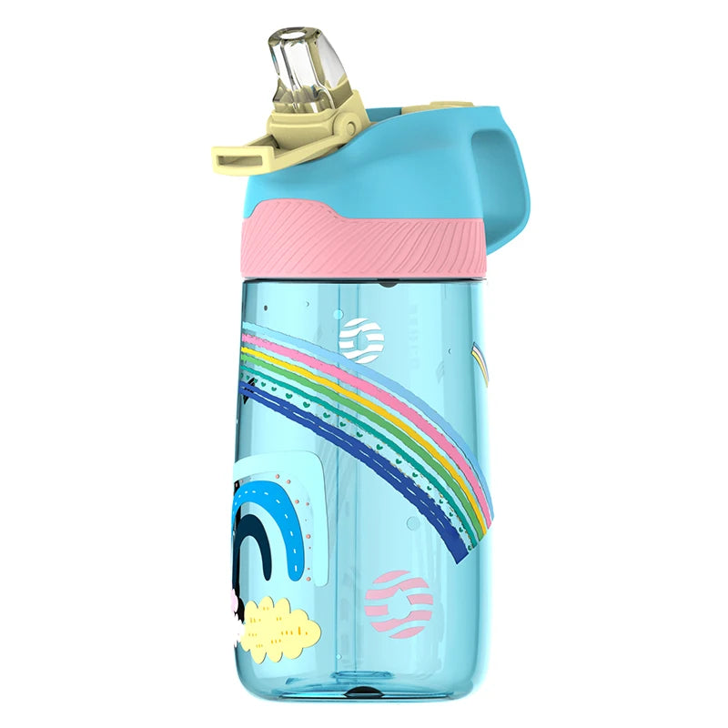 Gourde Enfant Tritan avec Paille Sans BPA FJbottle 450ml BLEU