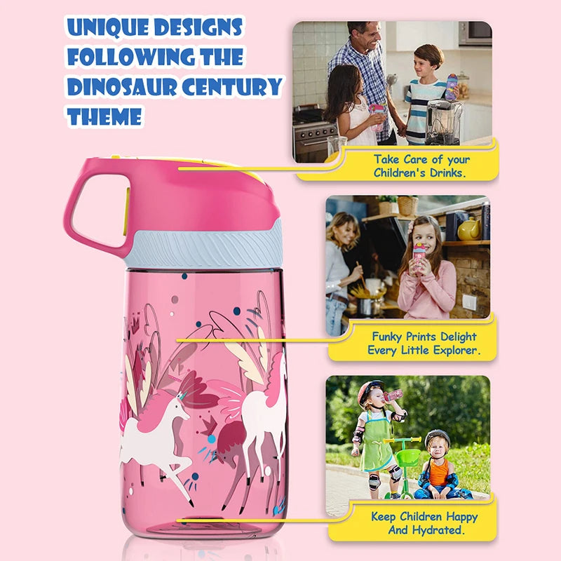 Gourde Enfant Tritan avec Paille Sans BPA FJbottle 450ml Types5