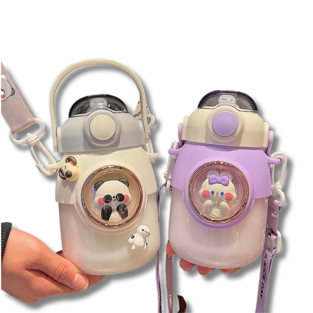 Gourde Enfant à Paille Violet et Sticker 820ml Violet