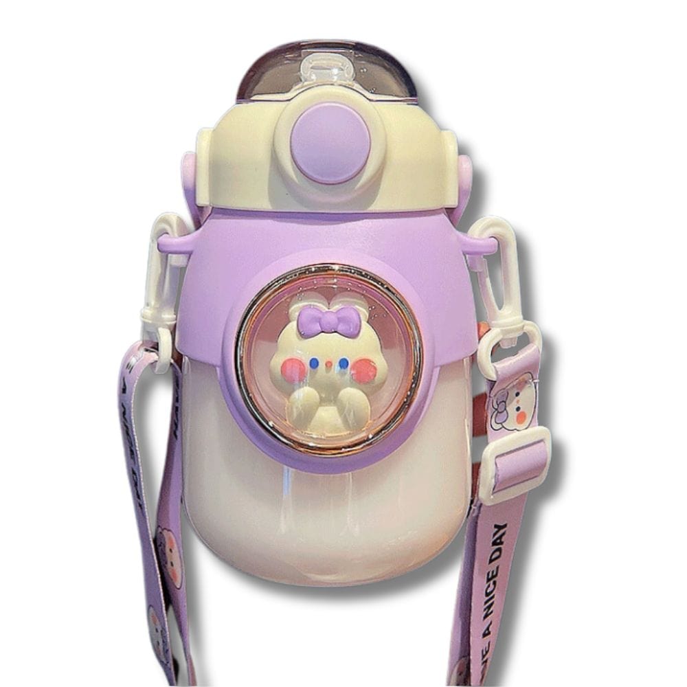 Gourde Enfant à Paille Violet et Sticker 820ml Violet