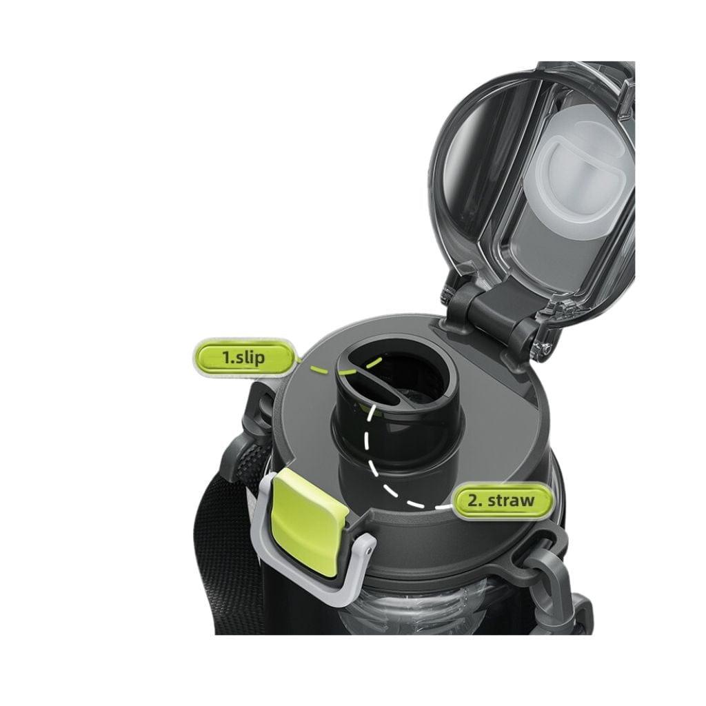 Gourde Plastique Tritan Noir en 600ml Noir