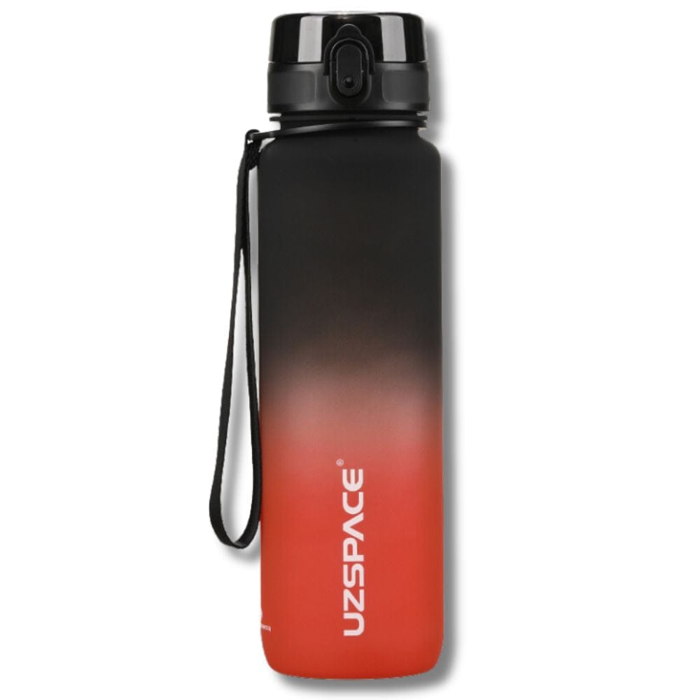 Gourde Sport avec Marqueur de Temps 1000ml Noir et Rouge