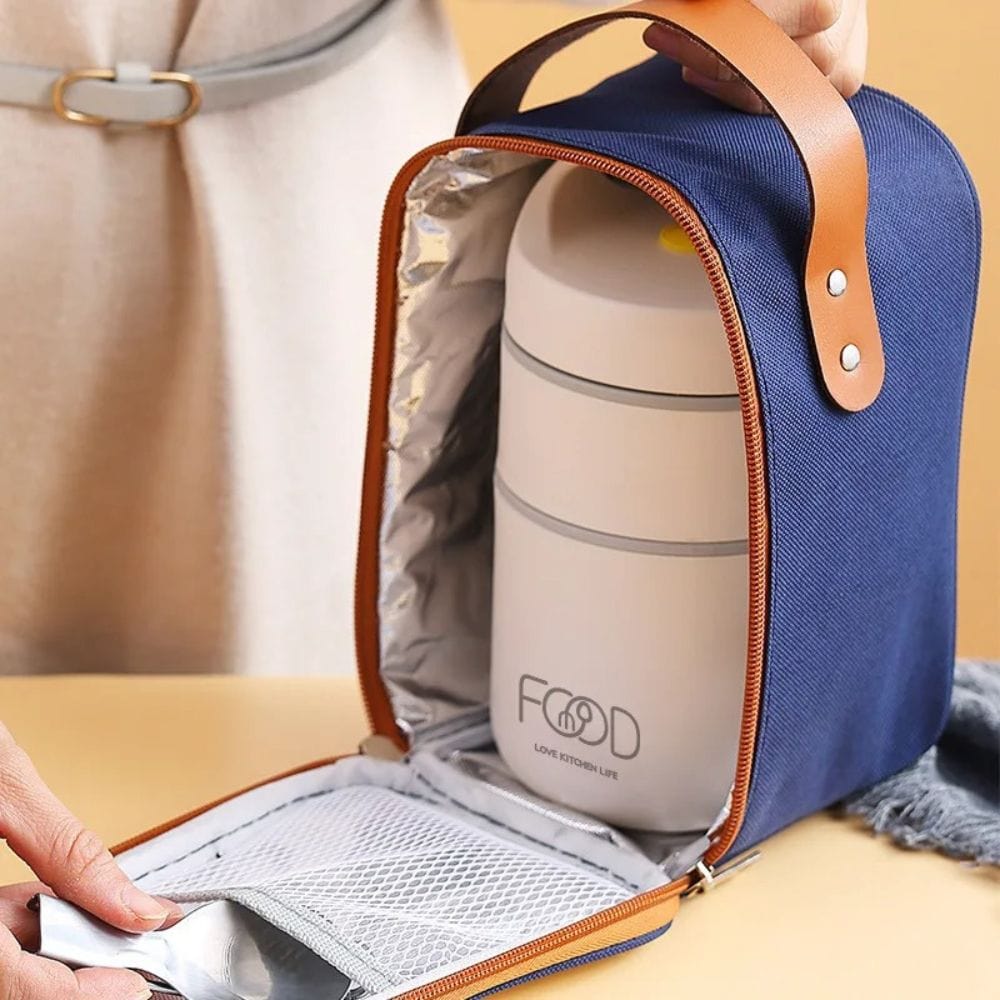 304 Stainless Steel Vacuum Thermal Lunch Box Insulated Lunch Bag Food Warmer Soup Cup Thermos Containers Bento Box for Students