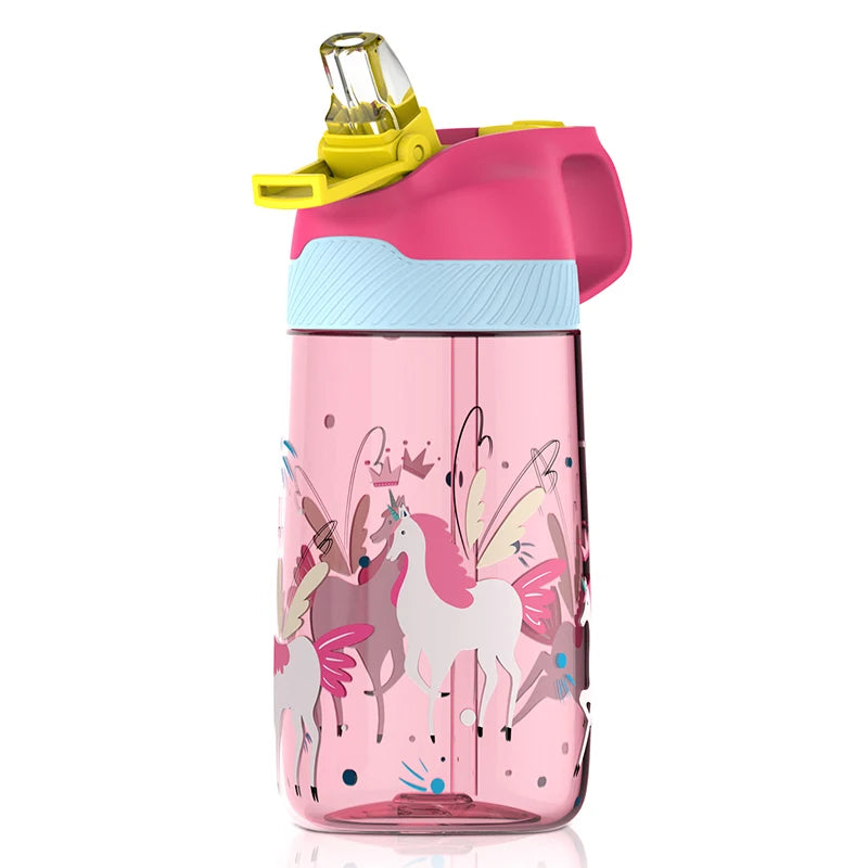 Gourde Enfant Tritan avec Paille Sans BPA FJbottle 450ml ROSE