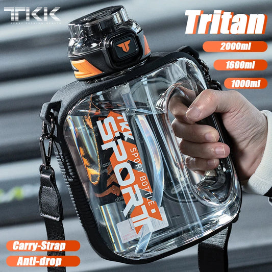 Gourde Sport Tritan TKK Large Capacité  1/1.6/2L Black