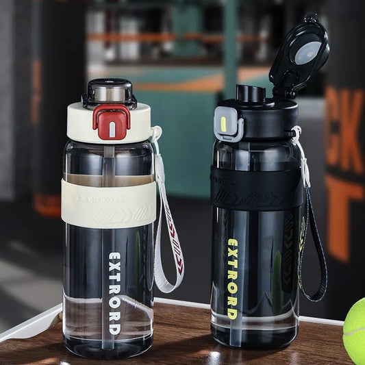 Gourde de Sport avec Paille, sans BPA 800ml Noir et Blanc