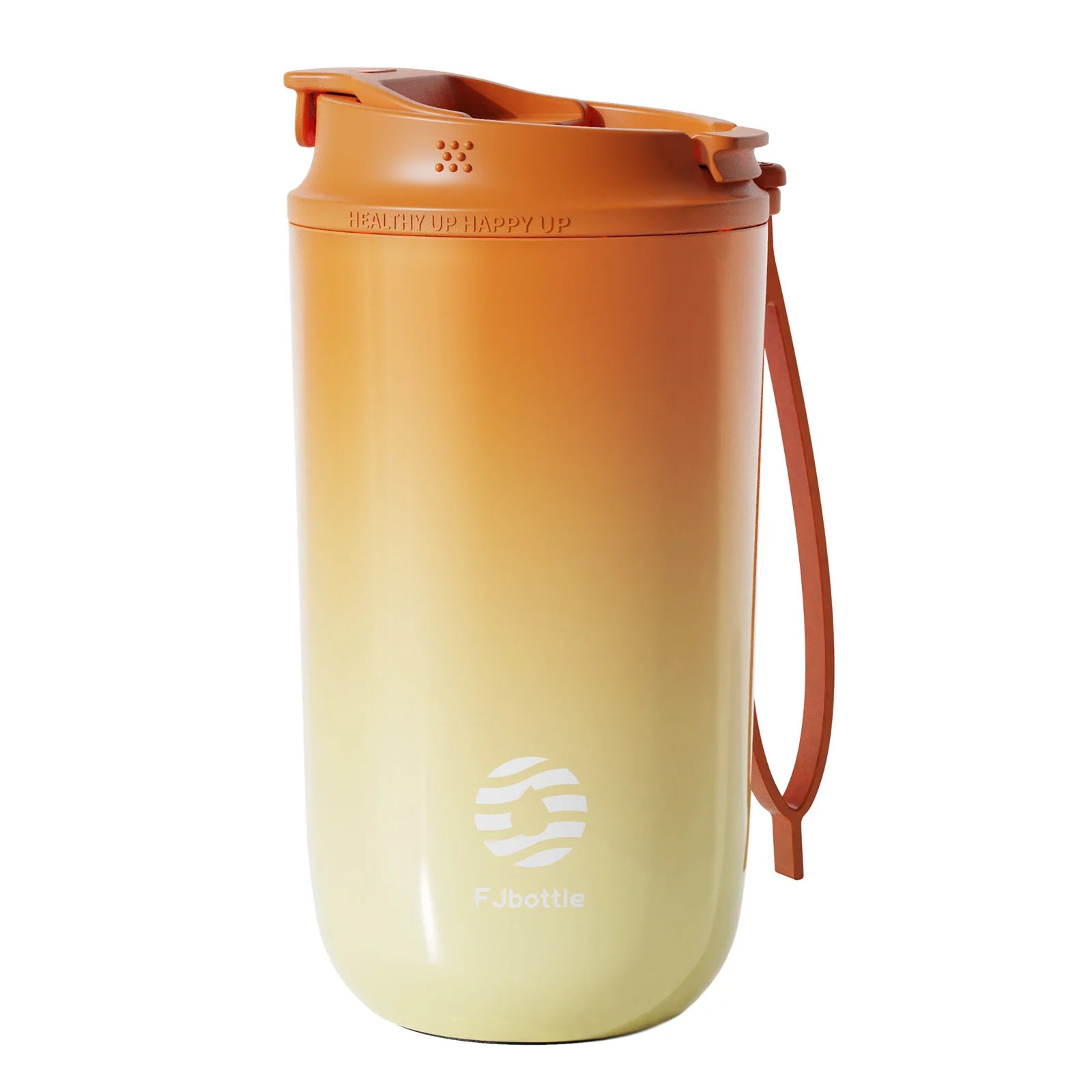 Mug Isotherme avec Paille FJbottle 450 ml Orange
