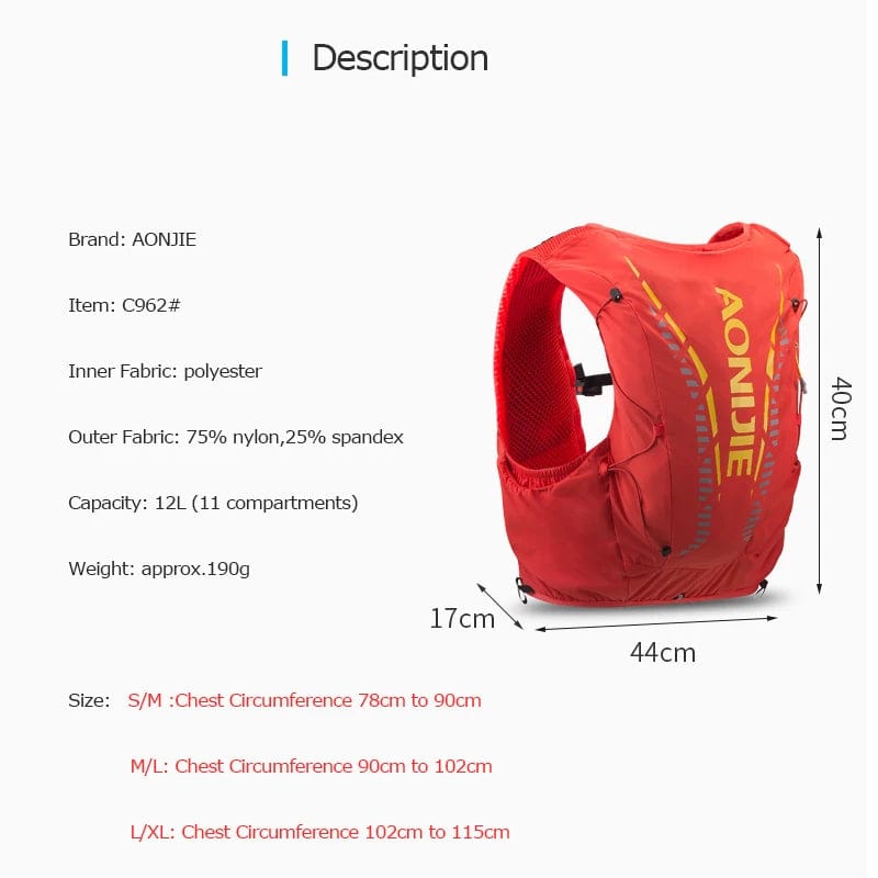 Sac Hydratation avec Poche d'Eau C962