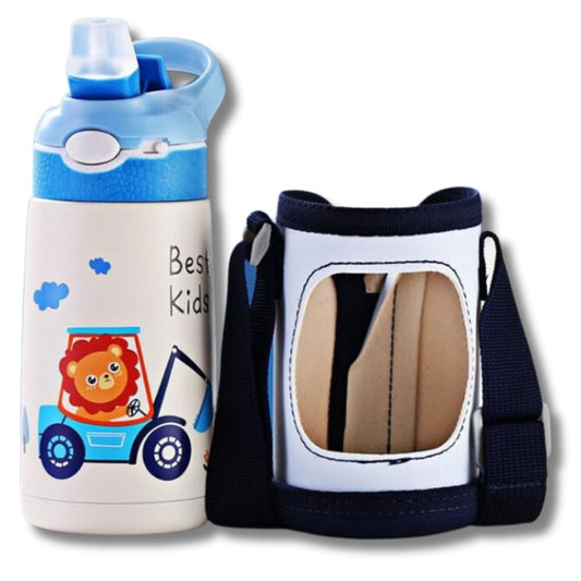 Gourde Isotherme Enfant Bleu avec Sac 400ml Bleu