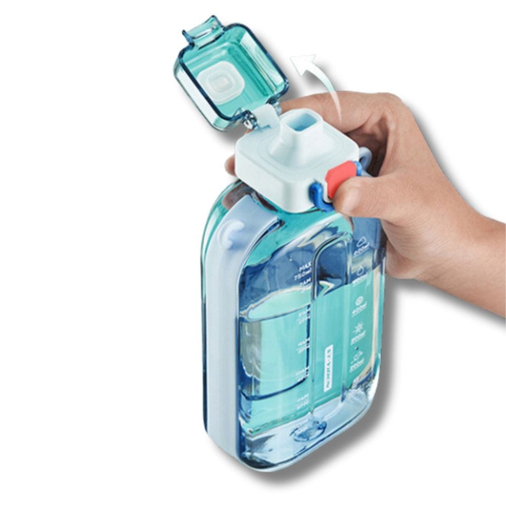 Gourde Plate en Plastique Bleu 750ml Bleu