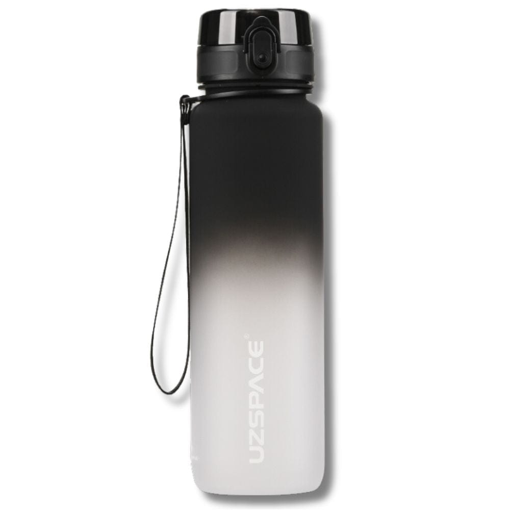 Gourde Sport avec Marqueur de Temps 1000ml Noir et Blanc