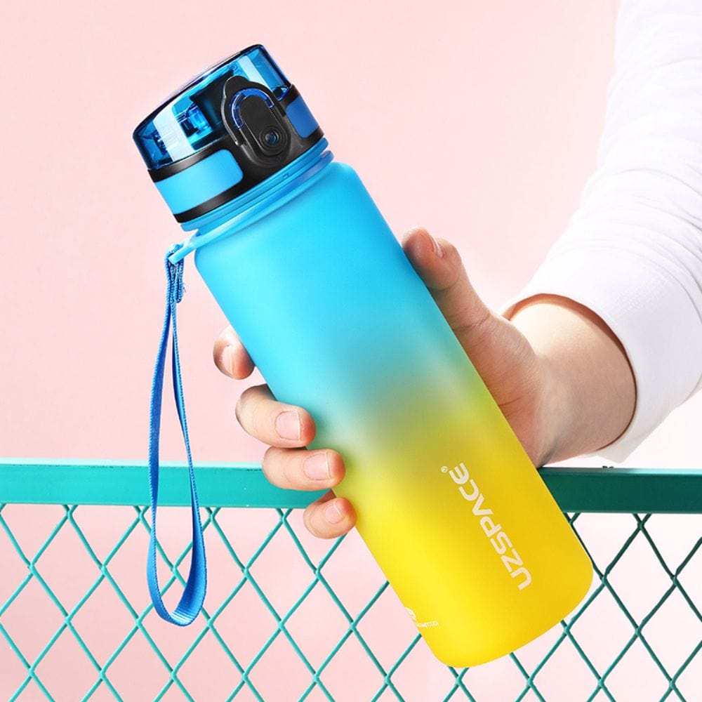 Gourde Sport avec Marqueur de Temps 500ml Bleu et Jaune