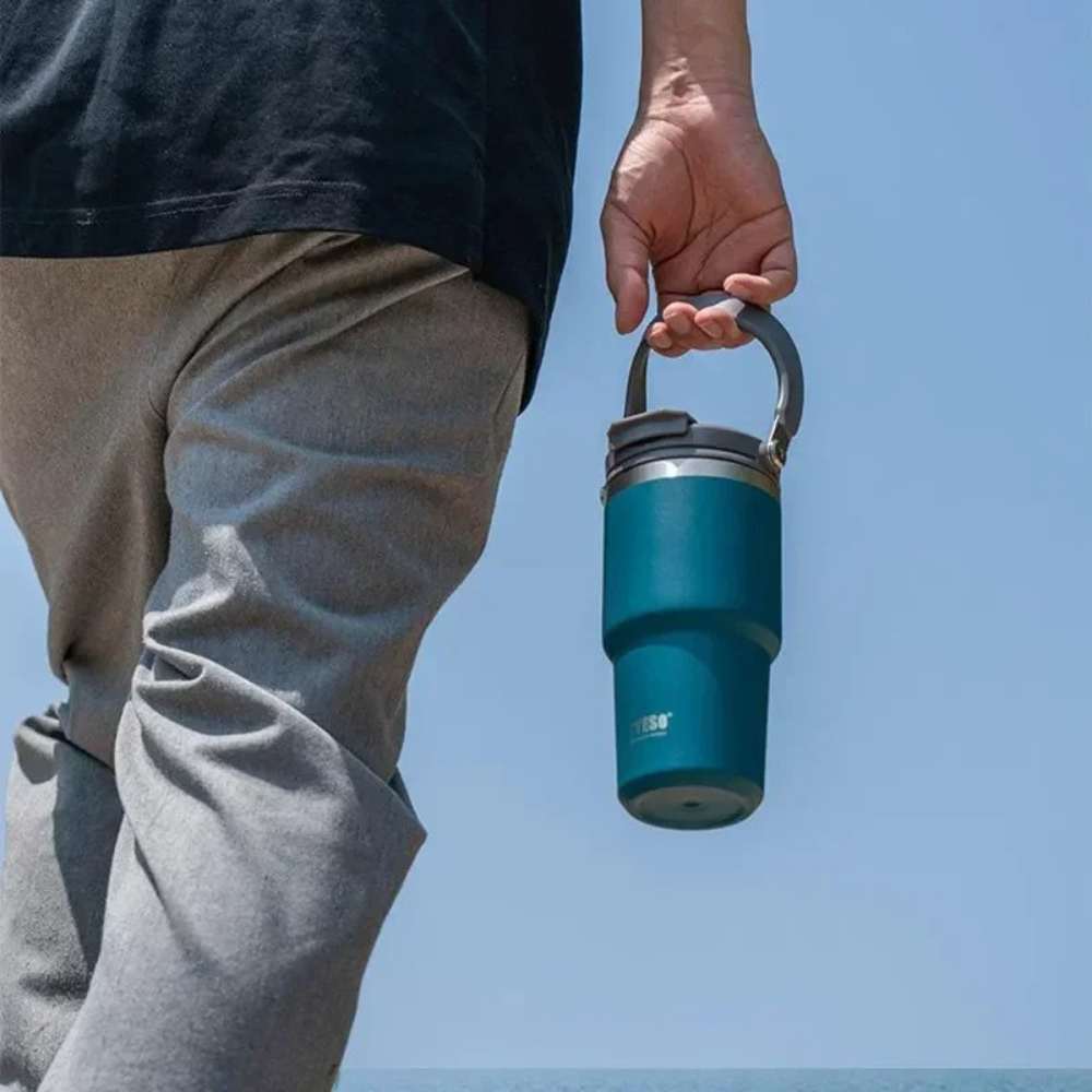 Mugs Isotherme en Inox Orange pour Café