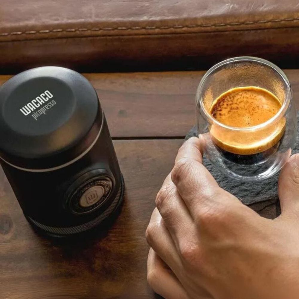 WACACO Picopresso Portable Espresso Maker Bundled with Protective Case, Specialty Coffee Machine, 18 Bar Pressure Travel Coffee Noir