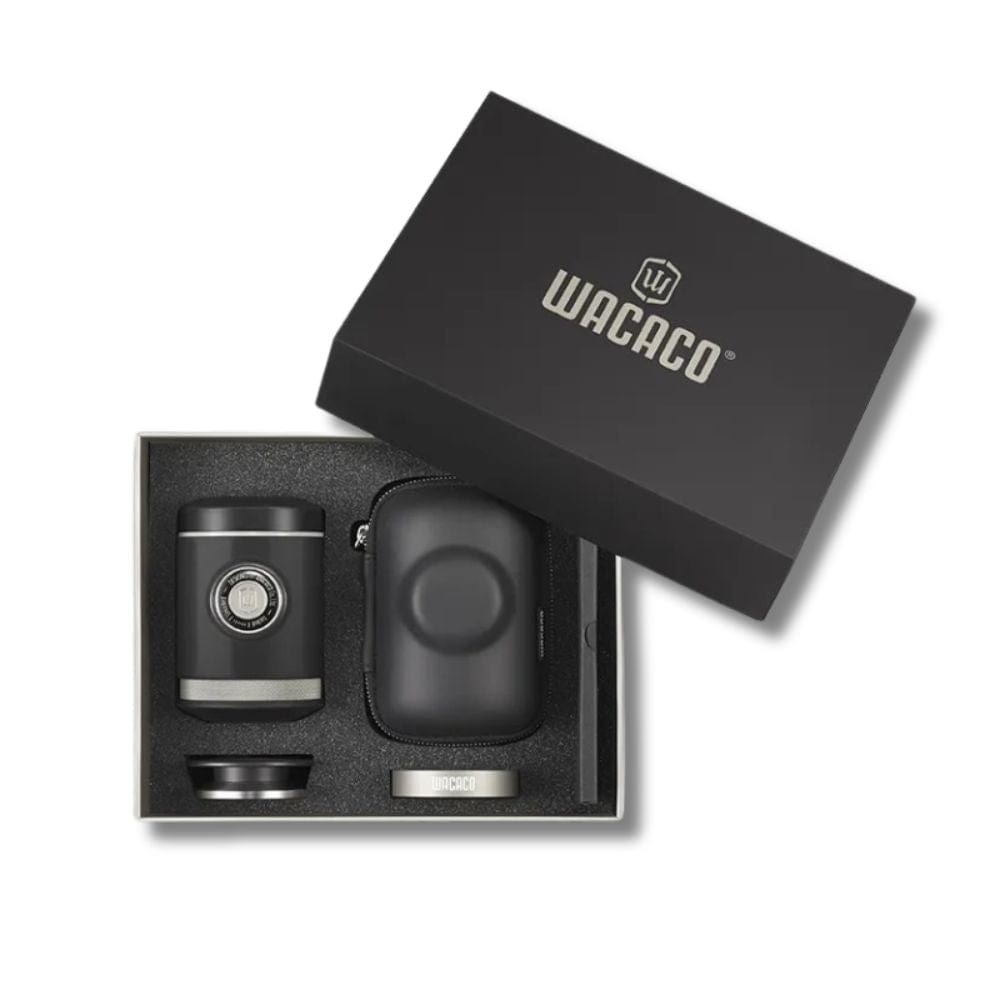 WACACO Picopresso Portable Espresso Maker Bundled with Protective Case, Specialty Coffee Machine, 18 Bar Pressure Travel Coffee Noir